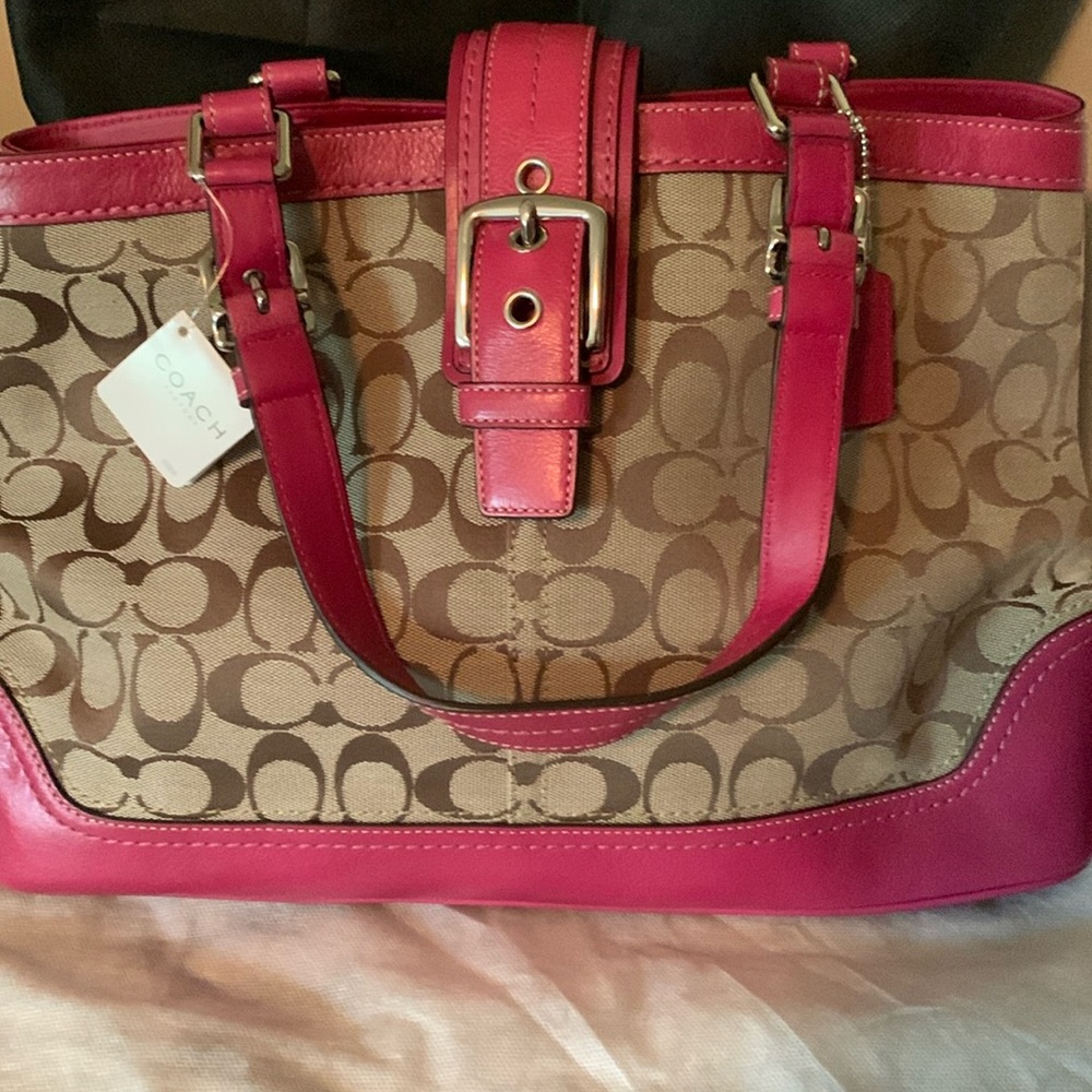 Coach signature satchel tote